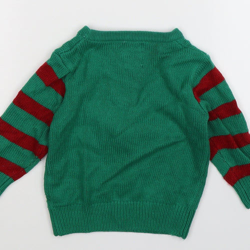 George Baby Green  Knit Pullover Jumper Size 12-18 Months  - Christmas