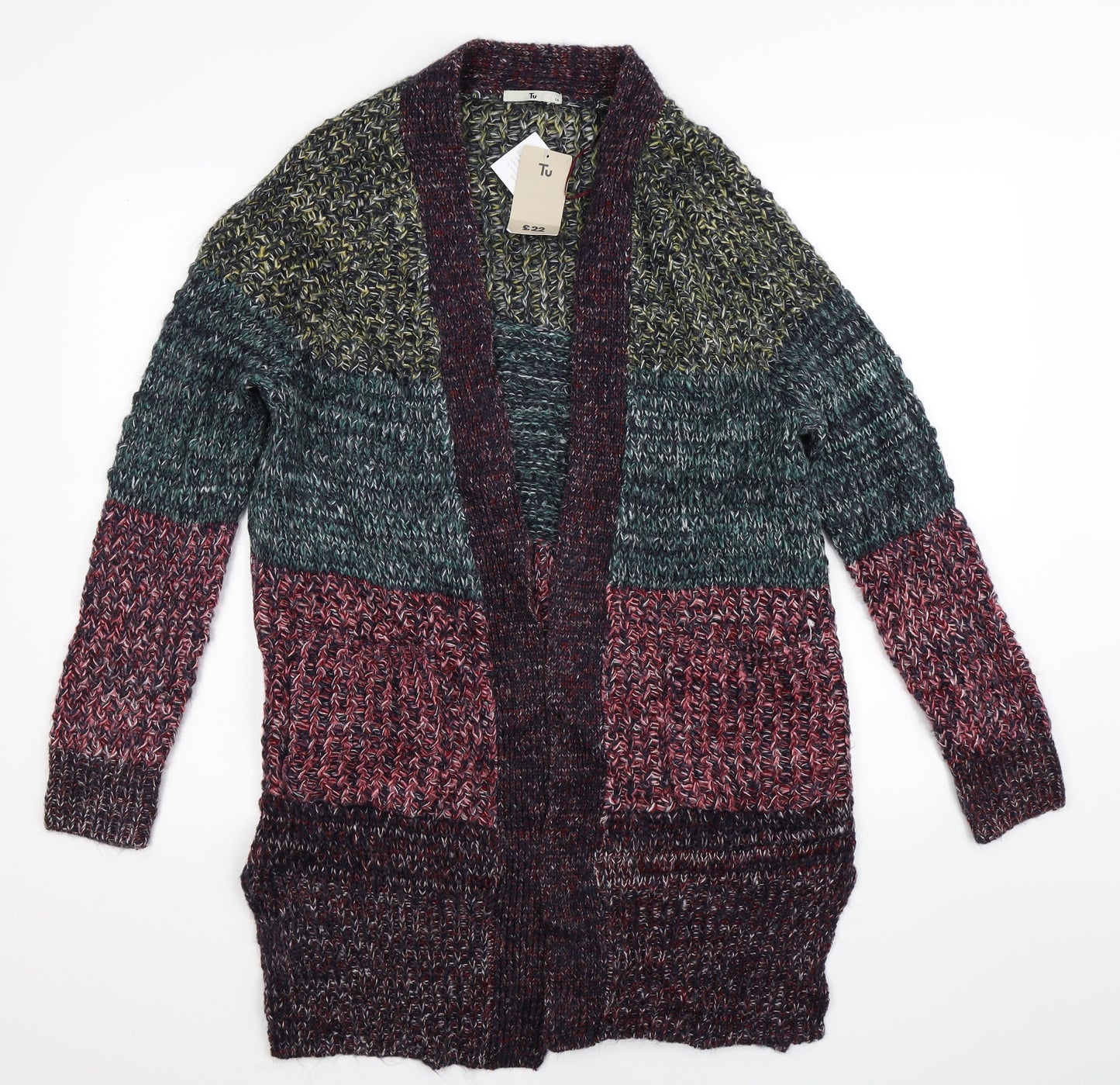 TU Womens Multicoloured  Knit Cardigan Jumper Size 16