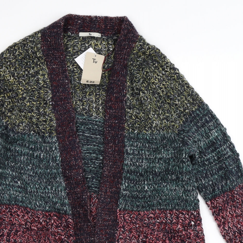 TU Womens Multicoloured  Knit Cardigan Jumper Size 16