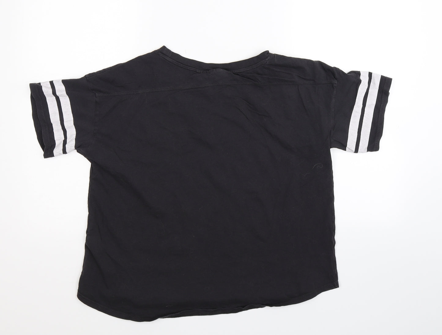 H&M Womens Black Striped  Basic T-Shirt Size M