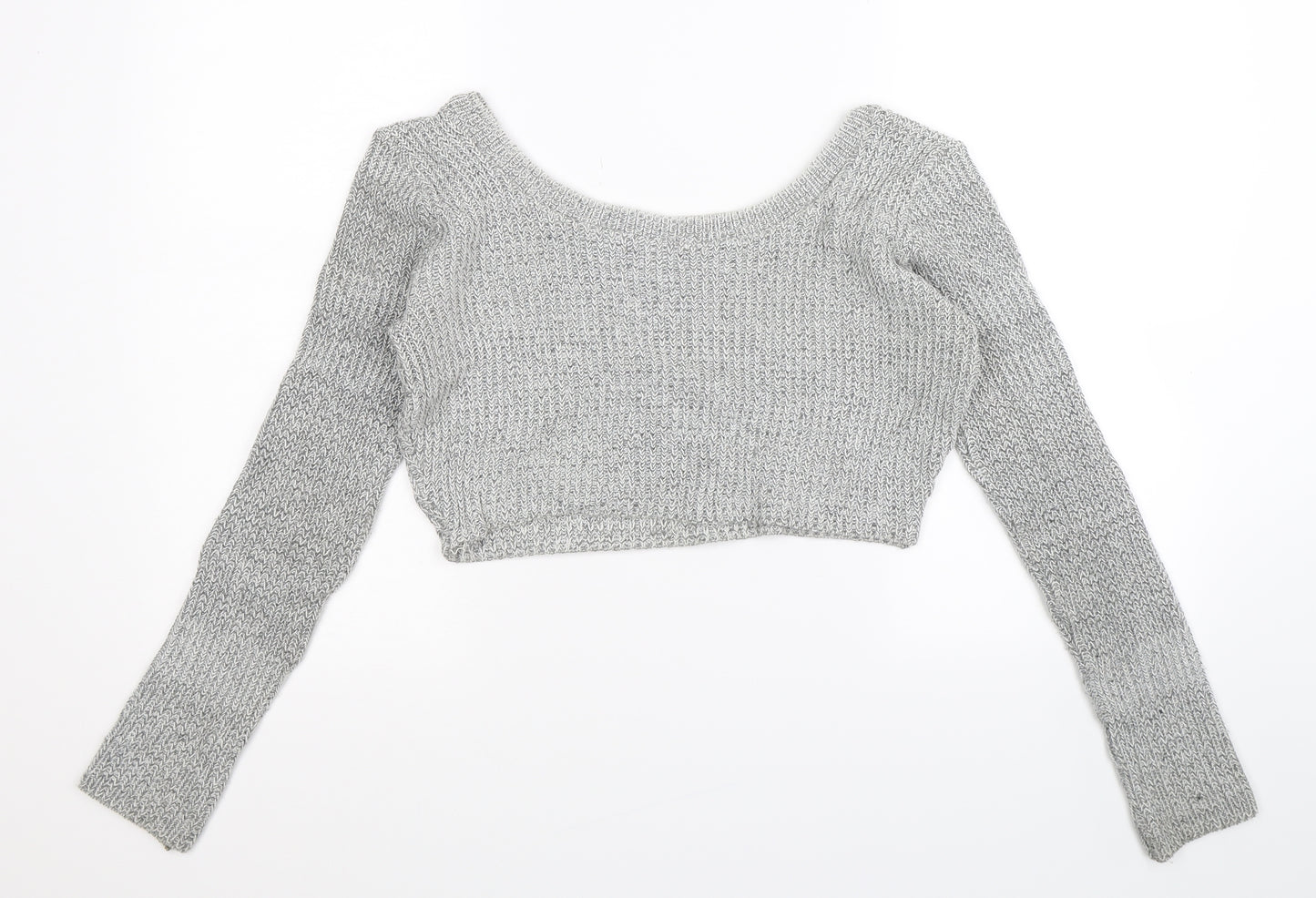 Missguided Womens Grey  Knit Pullover Jumper Size 10