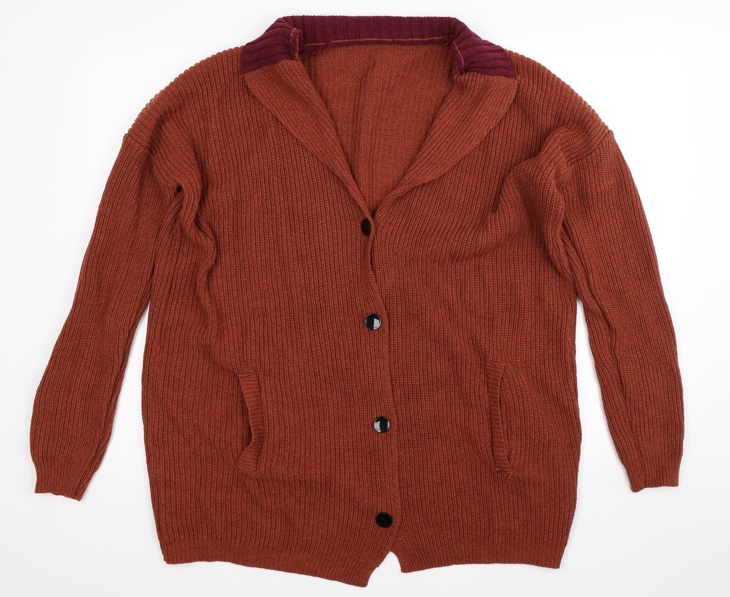 Preworn Womens Brown  Knit Cardigan Jumper Size 3XL