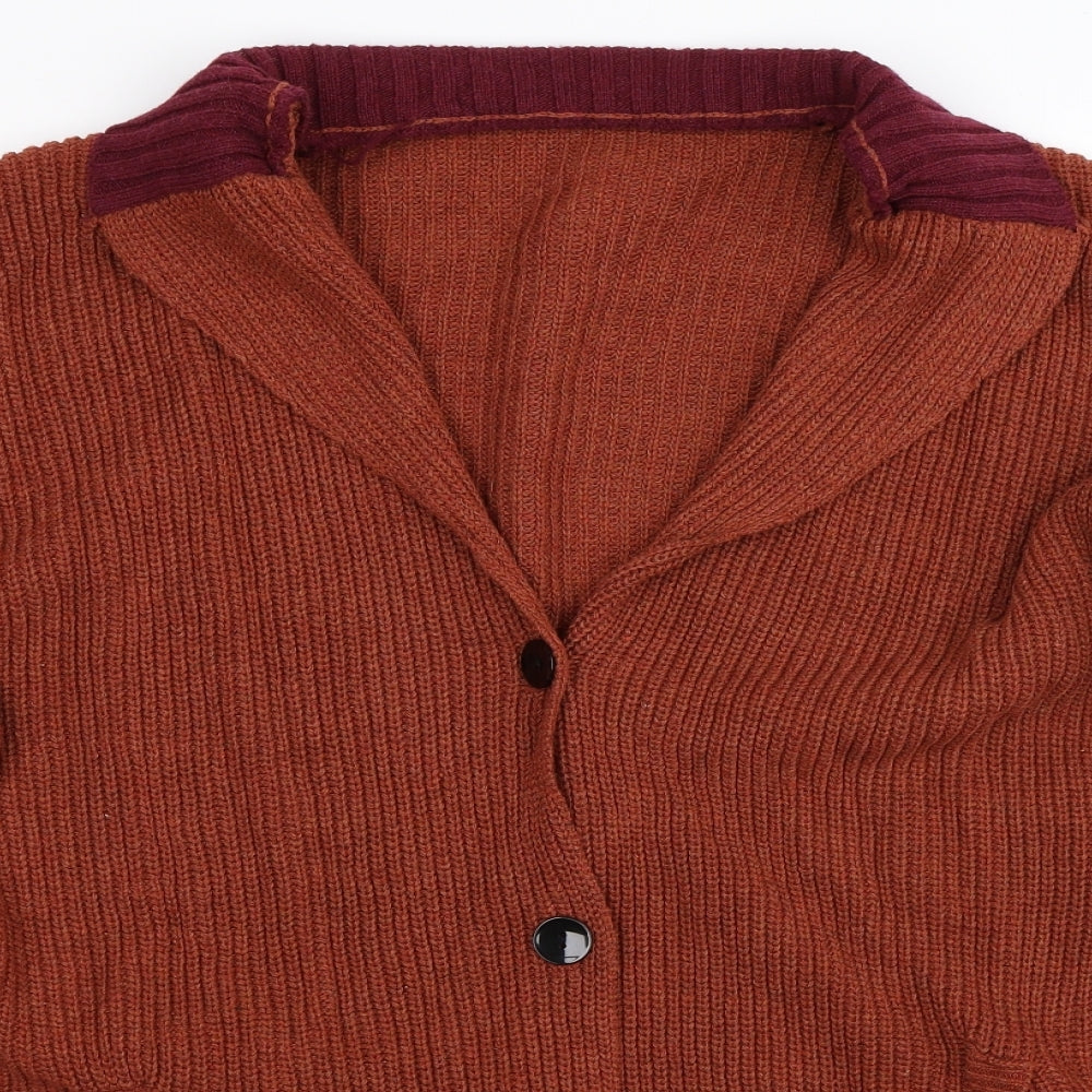 Preworn Womens Brown  Knit Cardigan Jumper Size 3XL