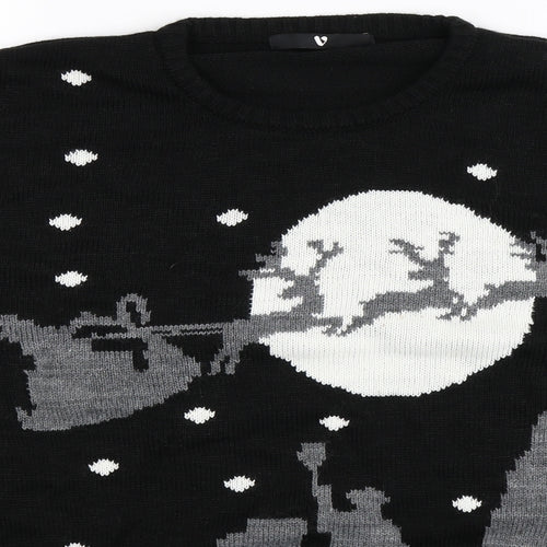 Very Mens Black  Knit Pullover Jumper Size L
