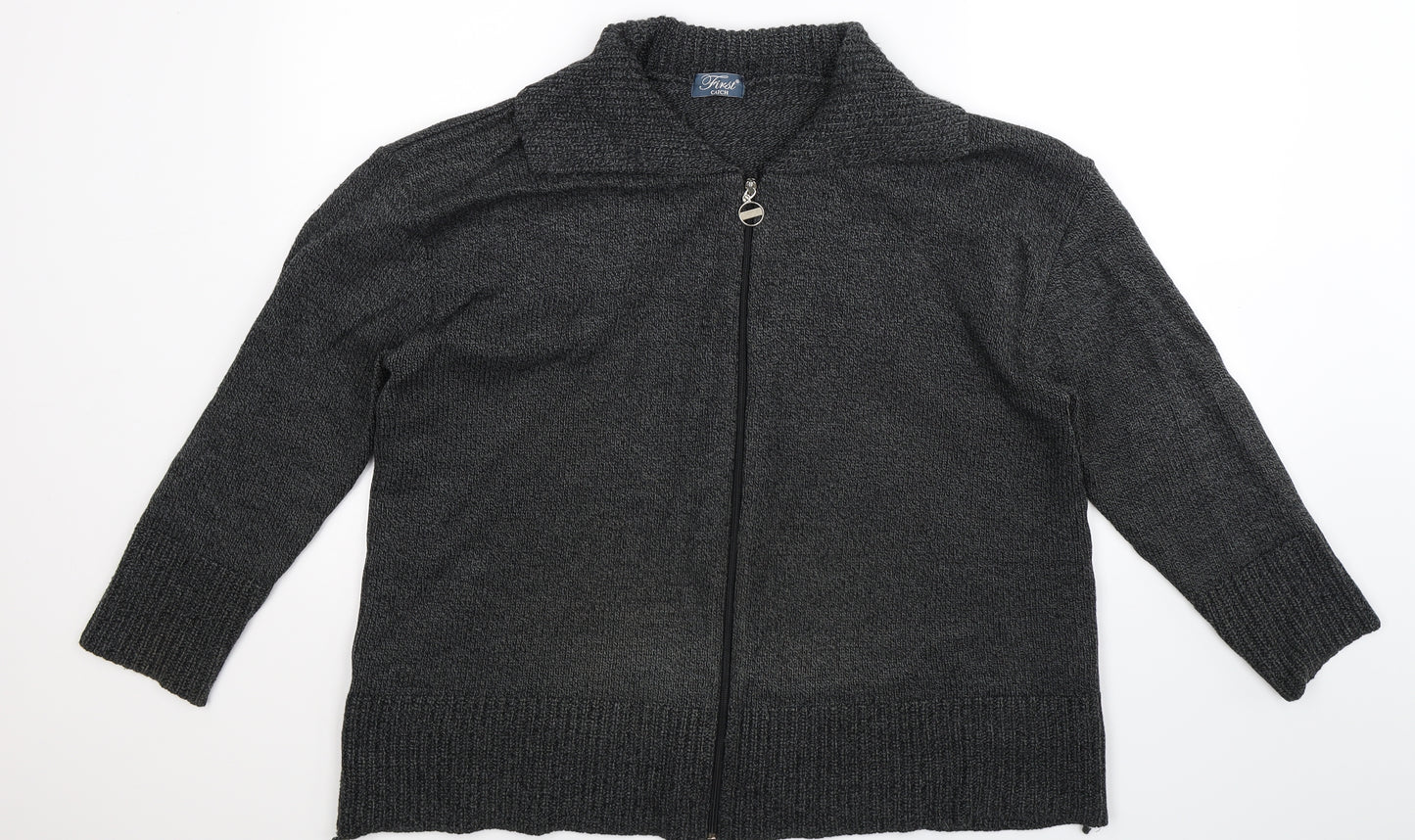 First Catch Womens Grey  Knit Cardigan Jumper Size XL