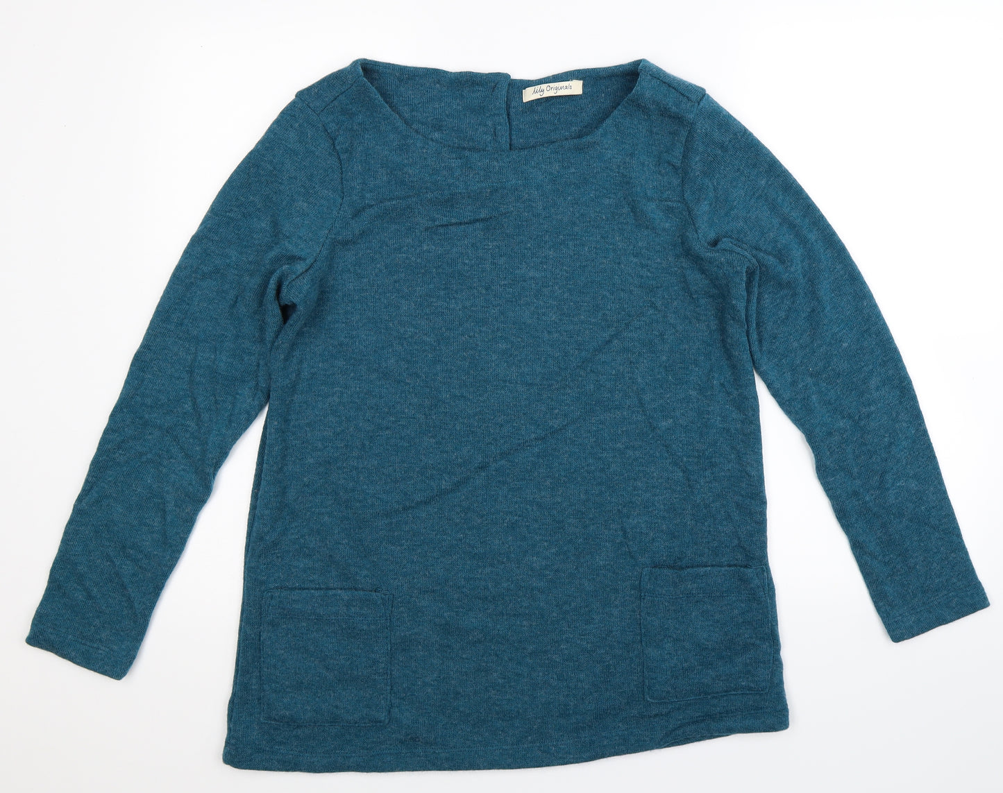Lily Womens Blue  Knit Pullover Jumper Size L