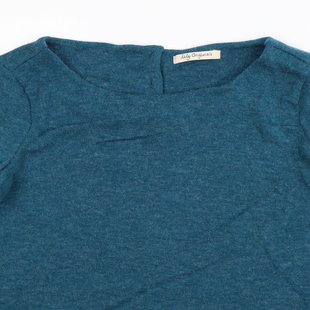 Lily Womens Blue  Knit Pullover Jumper Size L