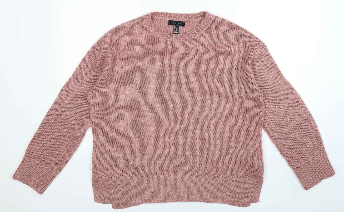 New Look Womens Pink  Knit Pullover Jumper Size S  - Oversized