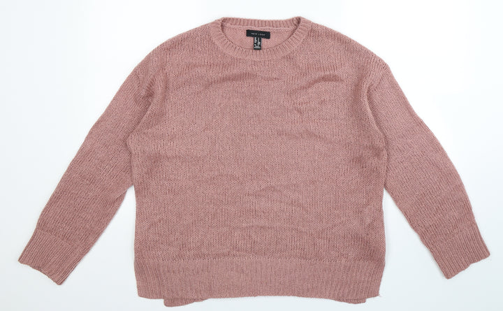 New Look Womens Pink  Knit Pullover Jumper Size S  - Oversized