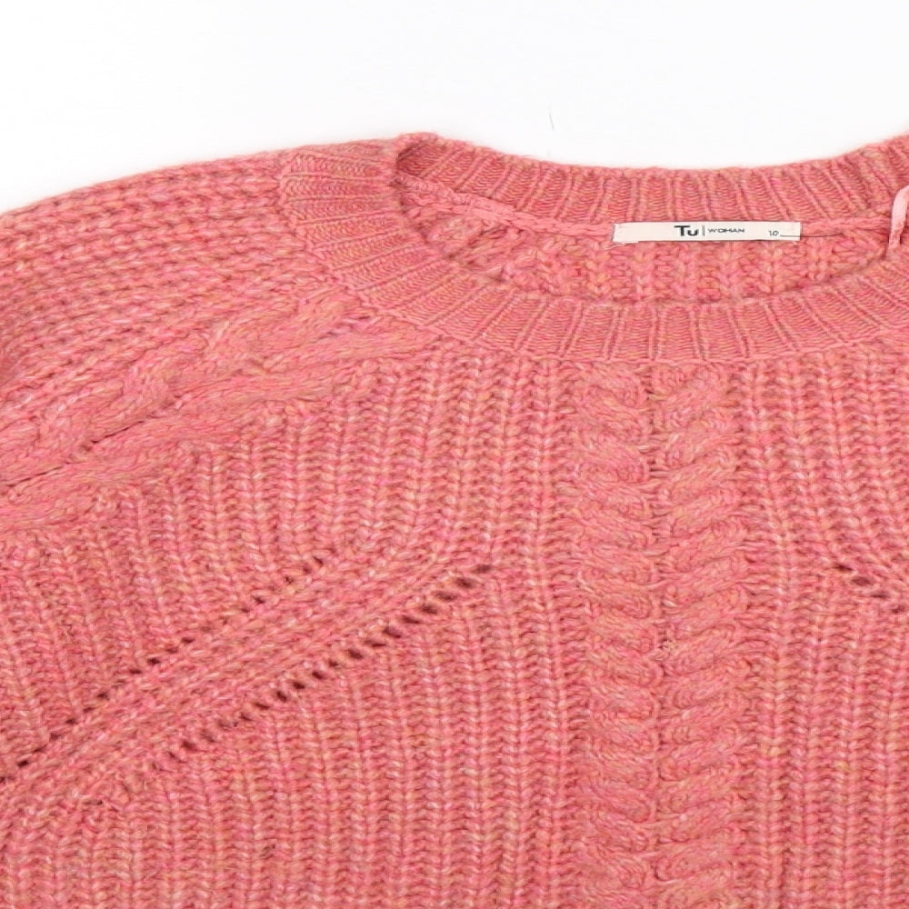 TU Womens Pink  Knit Pullover Jumper Size 10