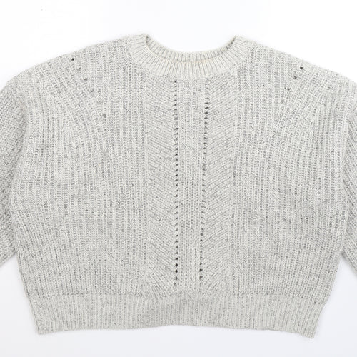 New Look Womens Grey  Knit Pullover Jumper Size L  - Oversized