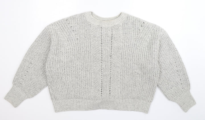 New Look Womens Grey Knit Pullover Jumper Size L - Oversized