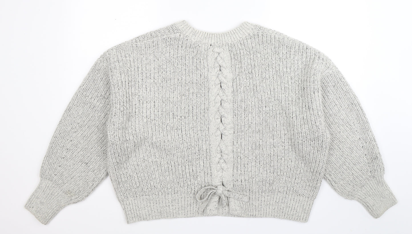 New Look Womens Grey  Knit Pullover Jumper Size L  - Oversized