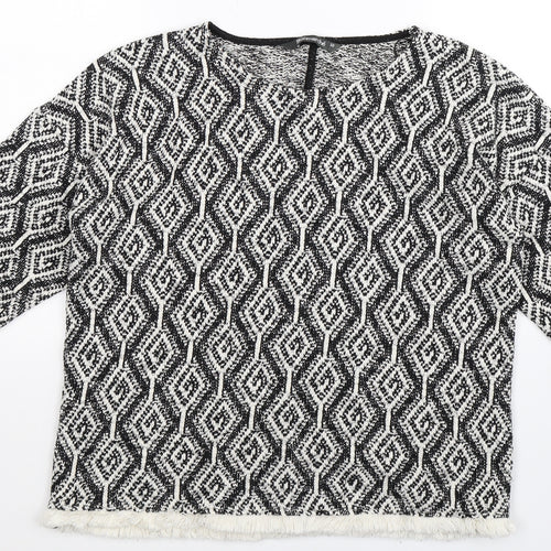 Bonmarché Womens Multicoloured Geometric Knit Pullover Jumper Size 10