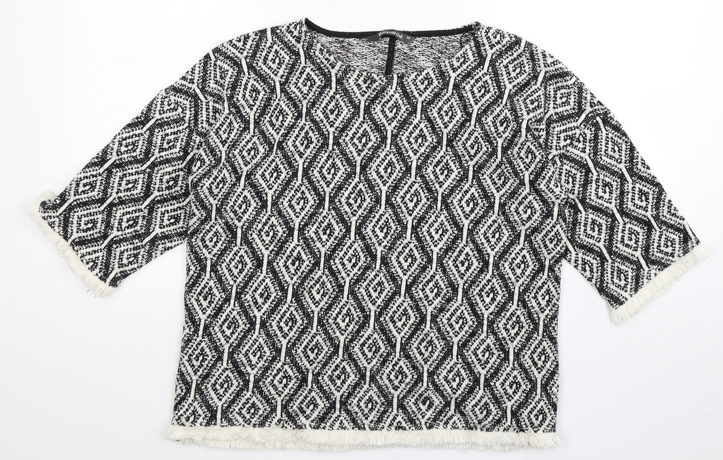 Bonmarché Womens Multicoloured Geometric Knit Pullover Jumper Size 10