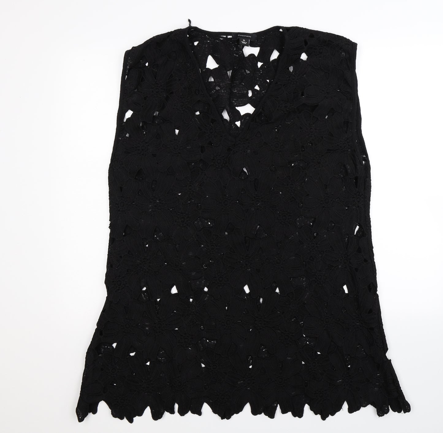 Atmosphere Womens Black Floral  Basic Blouse Size XL