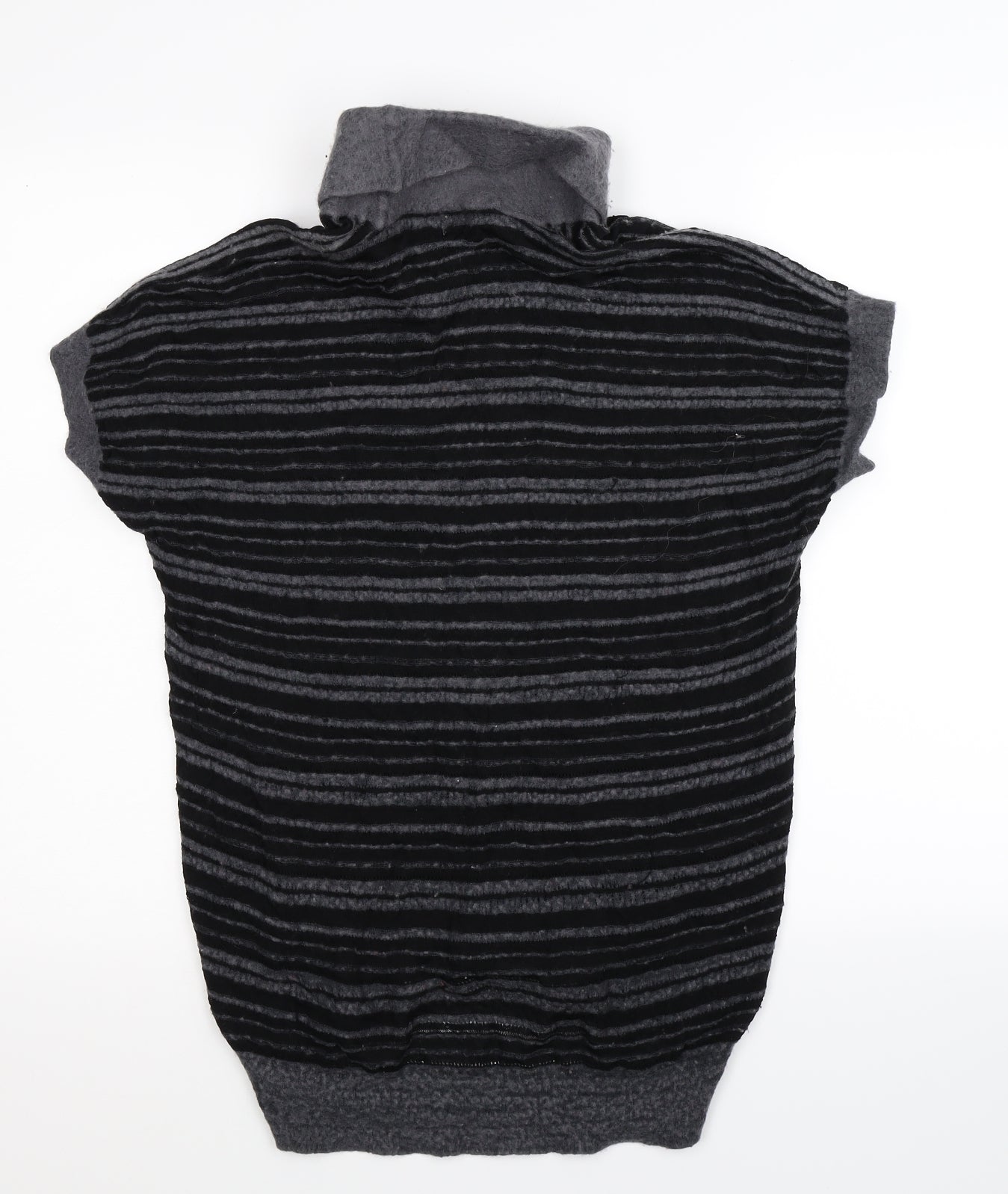 POL Womens Black Striped Knit Pullover Jumper Size S