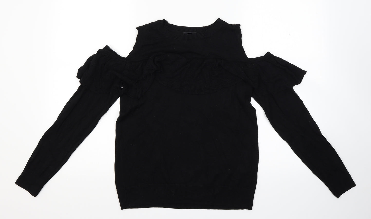 F&F Womens Black  Knit Pullover Jumper Size 14  - Shoulder cut out
