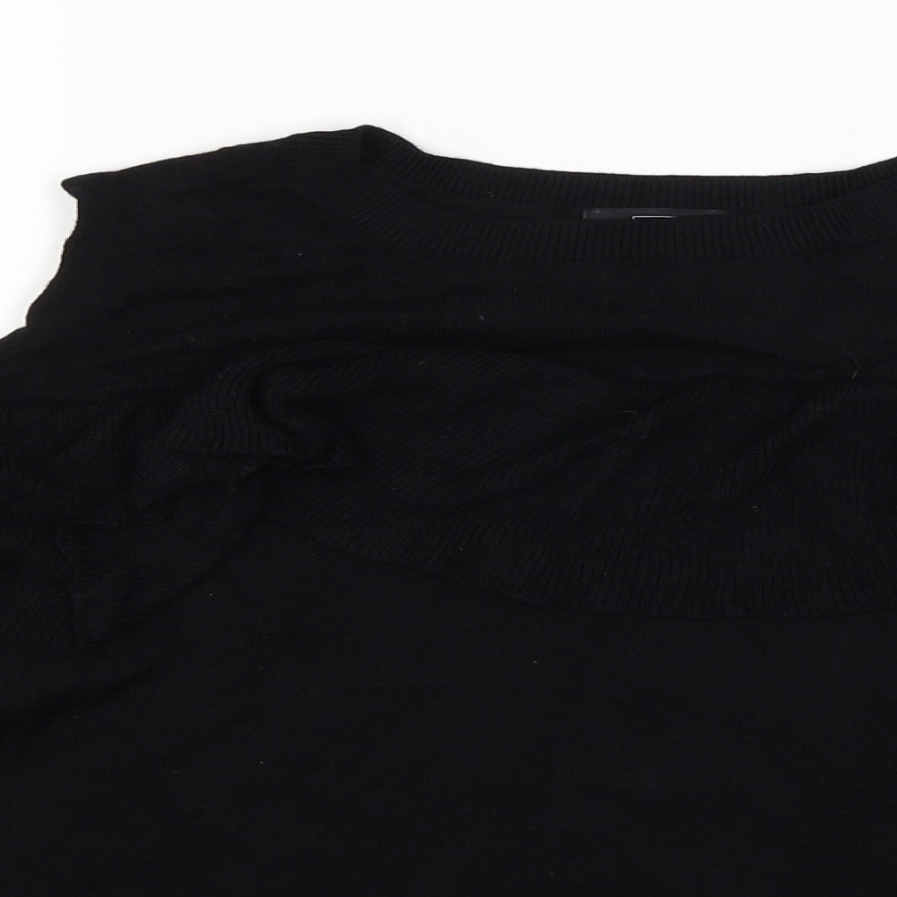 F&F Womens Black  Knit Pullover Jumper Size 14  - Shoulder cut out