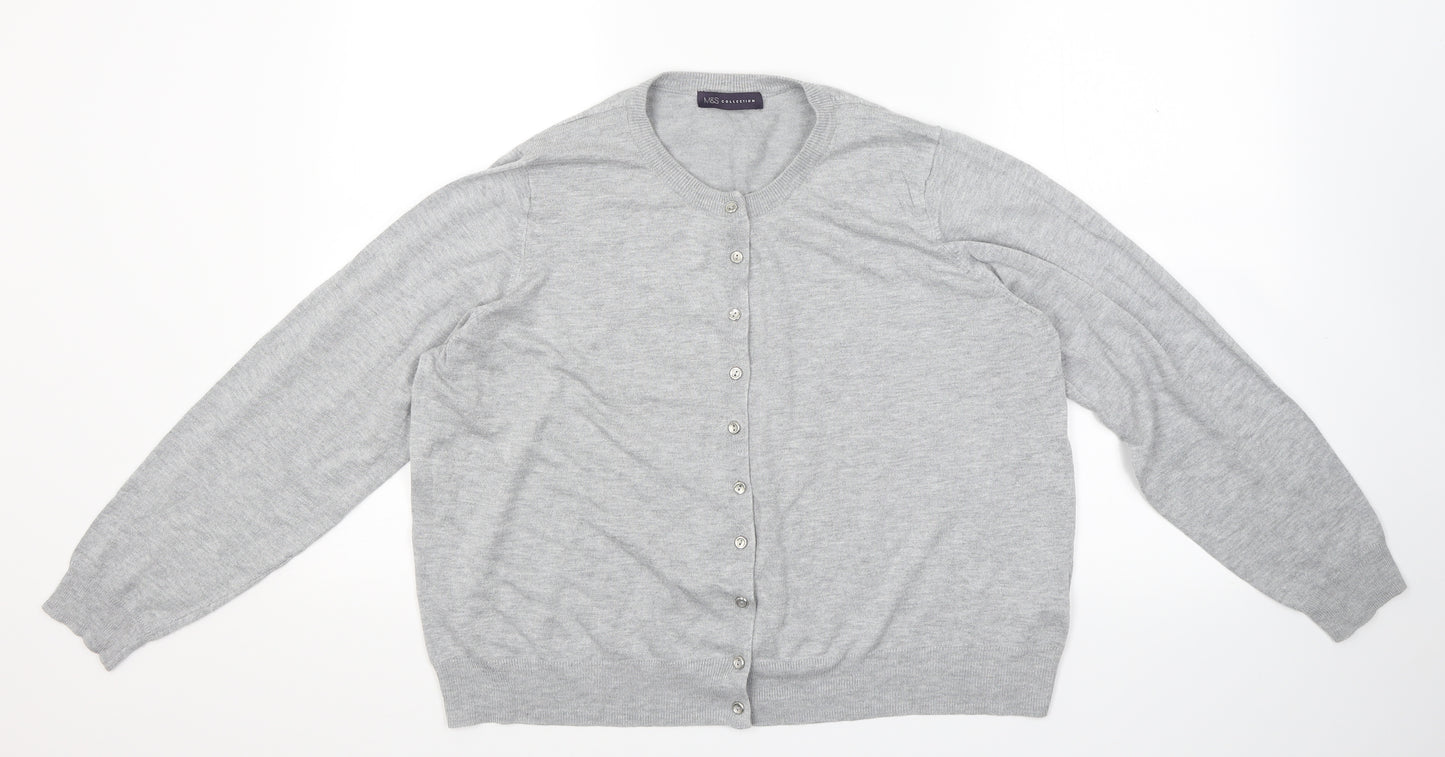 Marks and Spencer Womens Grey  Knit Cardigan Jumper Size 20