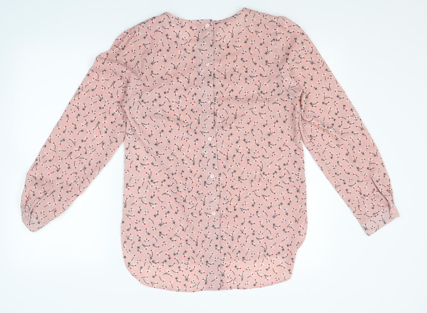 George Womens Pink Floral  Basic Button-Up Size 8  - back fastening