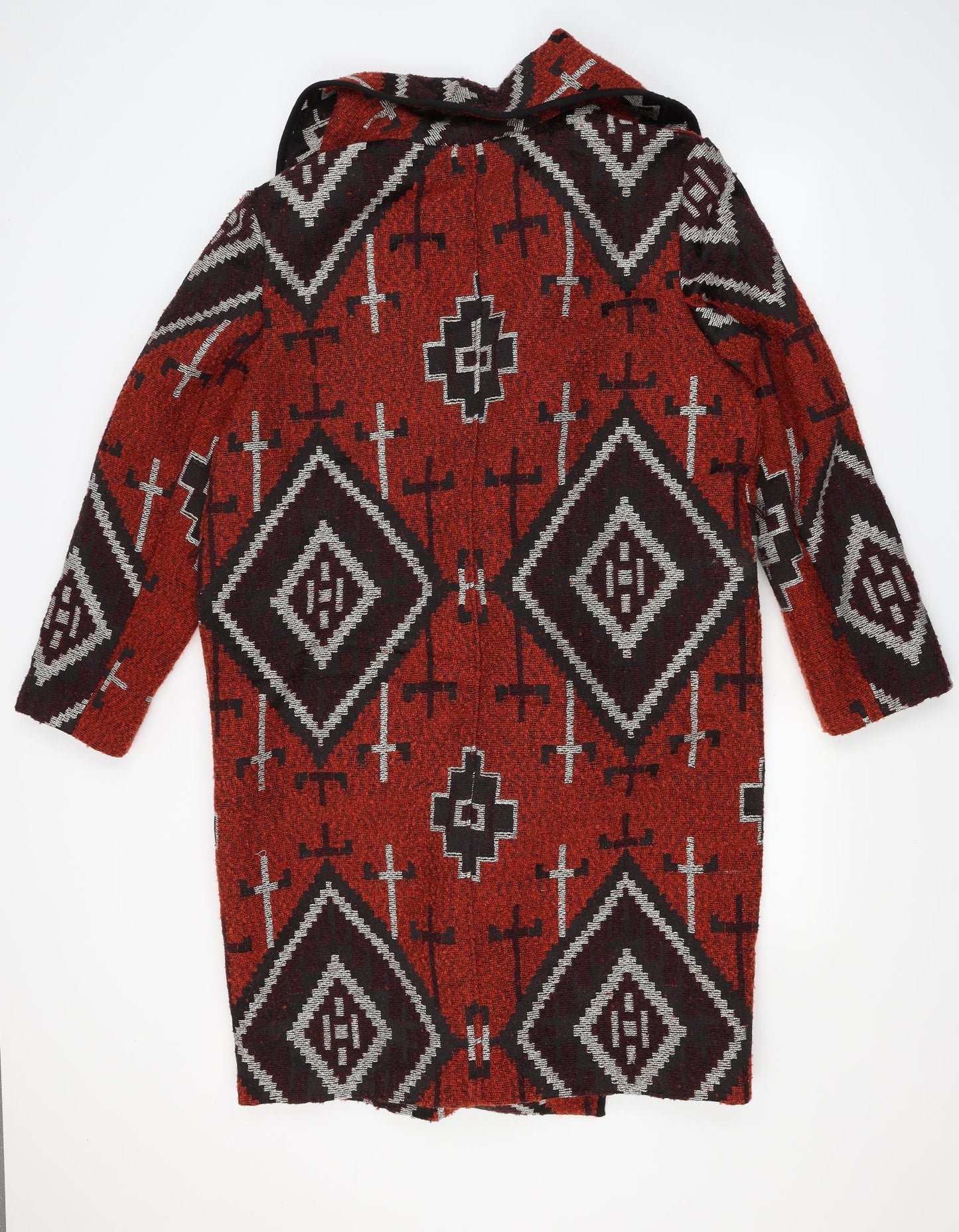 TU Womens Orange Geometric  Overcoat Coat Size 20