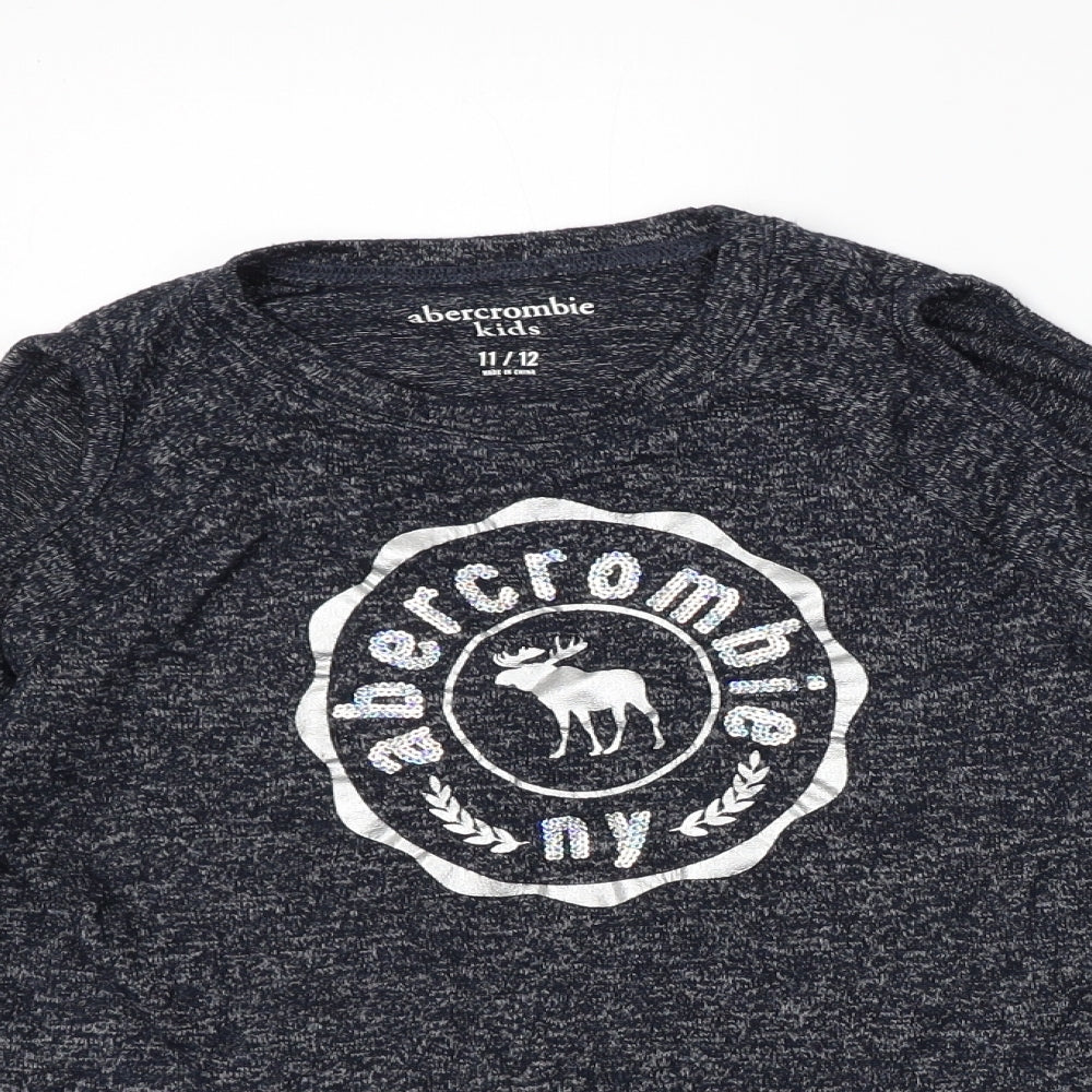abercrombie kids Girls Grey   Basic T-Shirt Size 11-12 Years  - Shoulder cut out