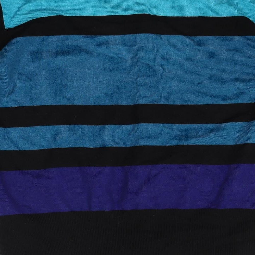 Marks and Spencer Womens Black Striped Knit Cardigan Jumper Size 14