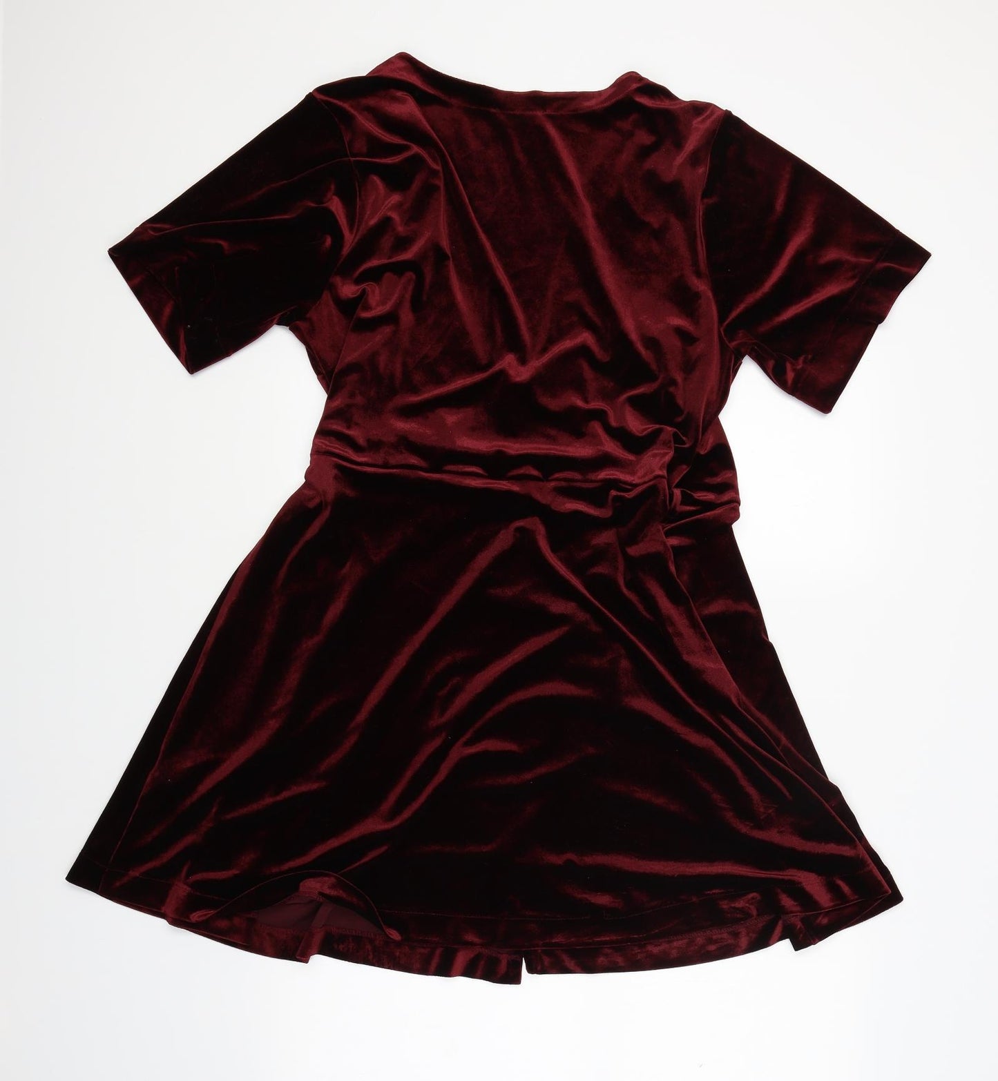 New Look Womens Red  Velvet Wrap Dress  Size 16