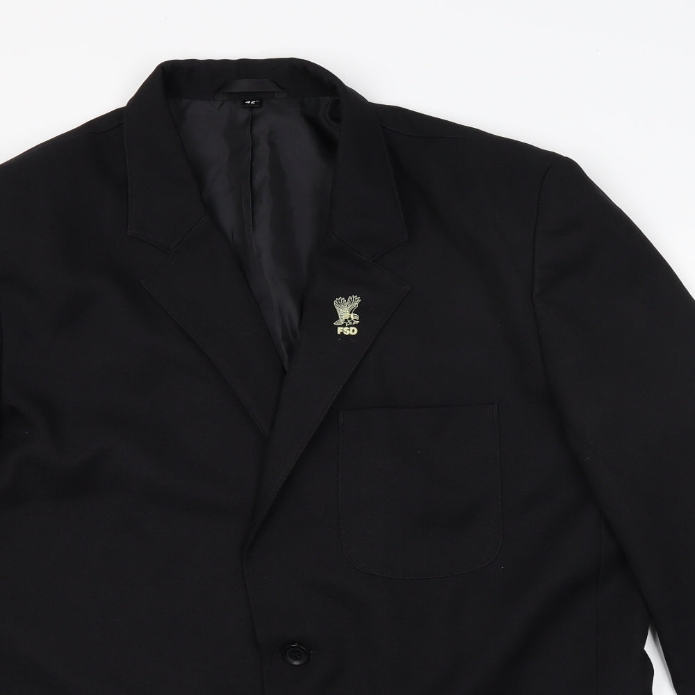 Zeco Mens Black   Jacket Suit Jacket Size 42