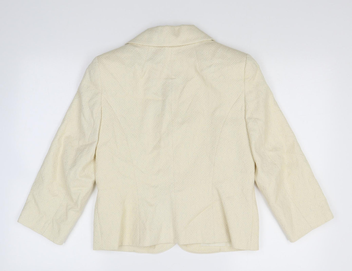Littlewoods Womens Ivory Geometric  Jacket Suit Jacket Size 10