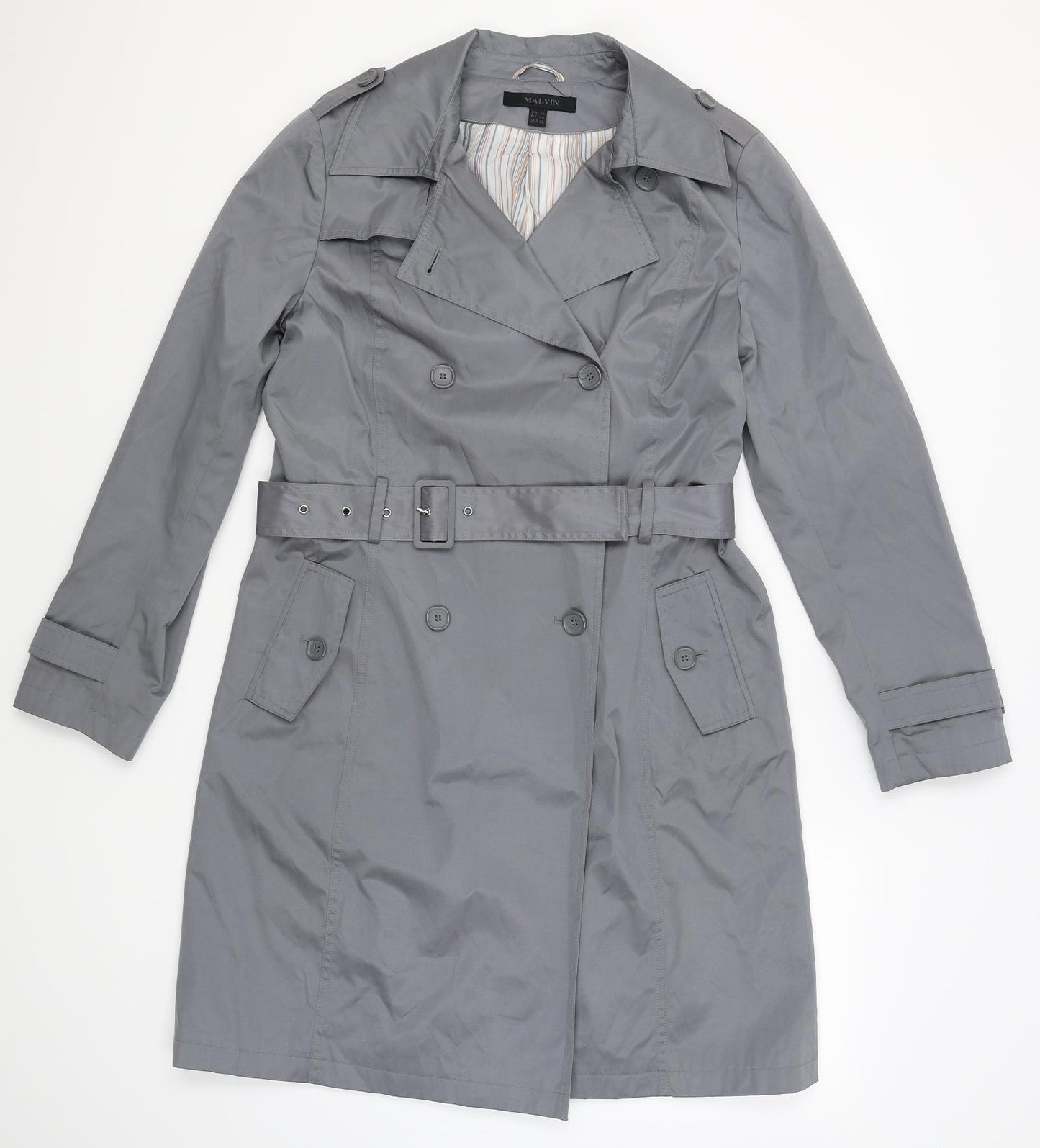 MALVIN Womens Grey   Trench Coat Coat Size 12