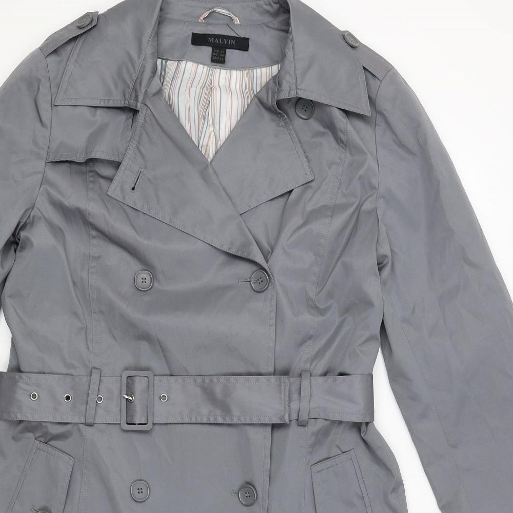 MALVIN Womens Grey   Trench Coat Coat Size 12