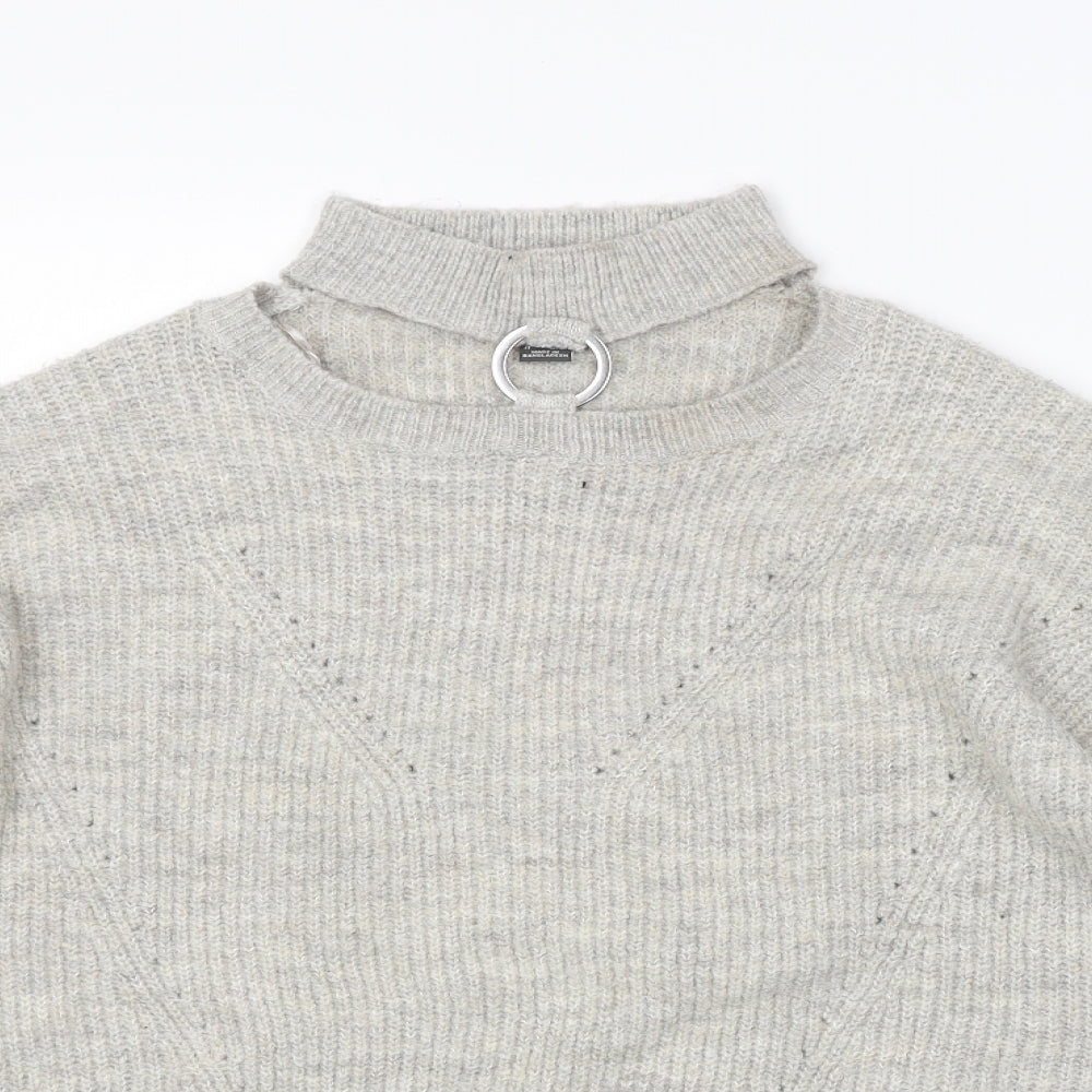 Primark Womens Grey  Knit Pullover Jumper Size M  - Flared Sleeves