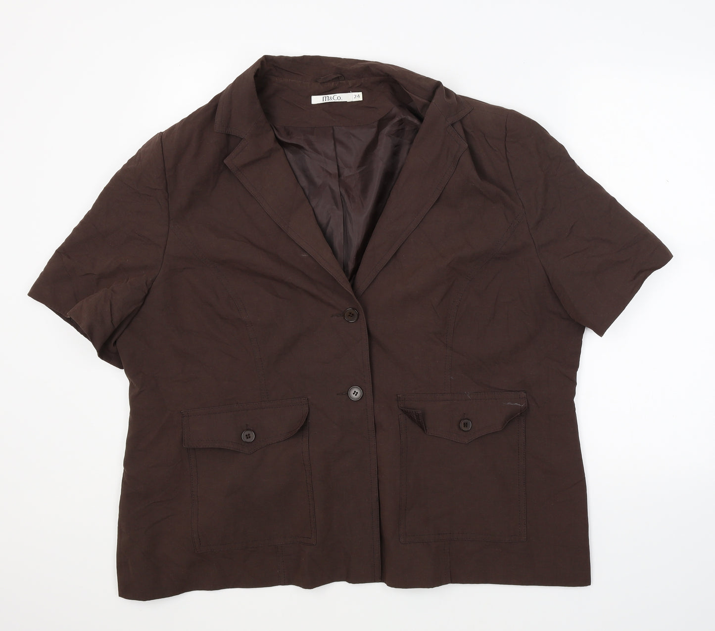 M&Co Womens Brown   Jacket  Size 24  - short sleeve