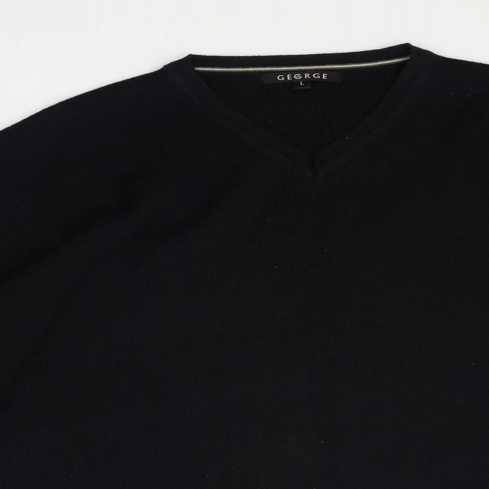 George Mens Black  Knit Pullover Jumper Size L