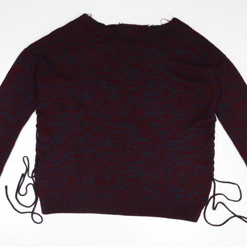Cloud Chaser Womens Red  Knit Pullover Jumper Size L  - lace up sides