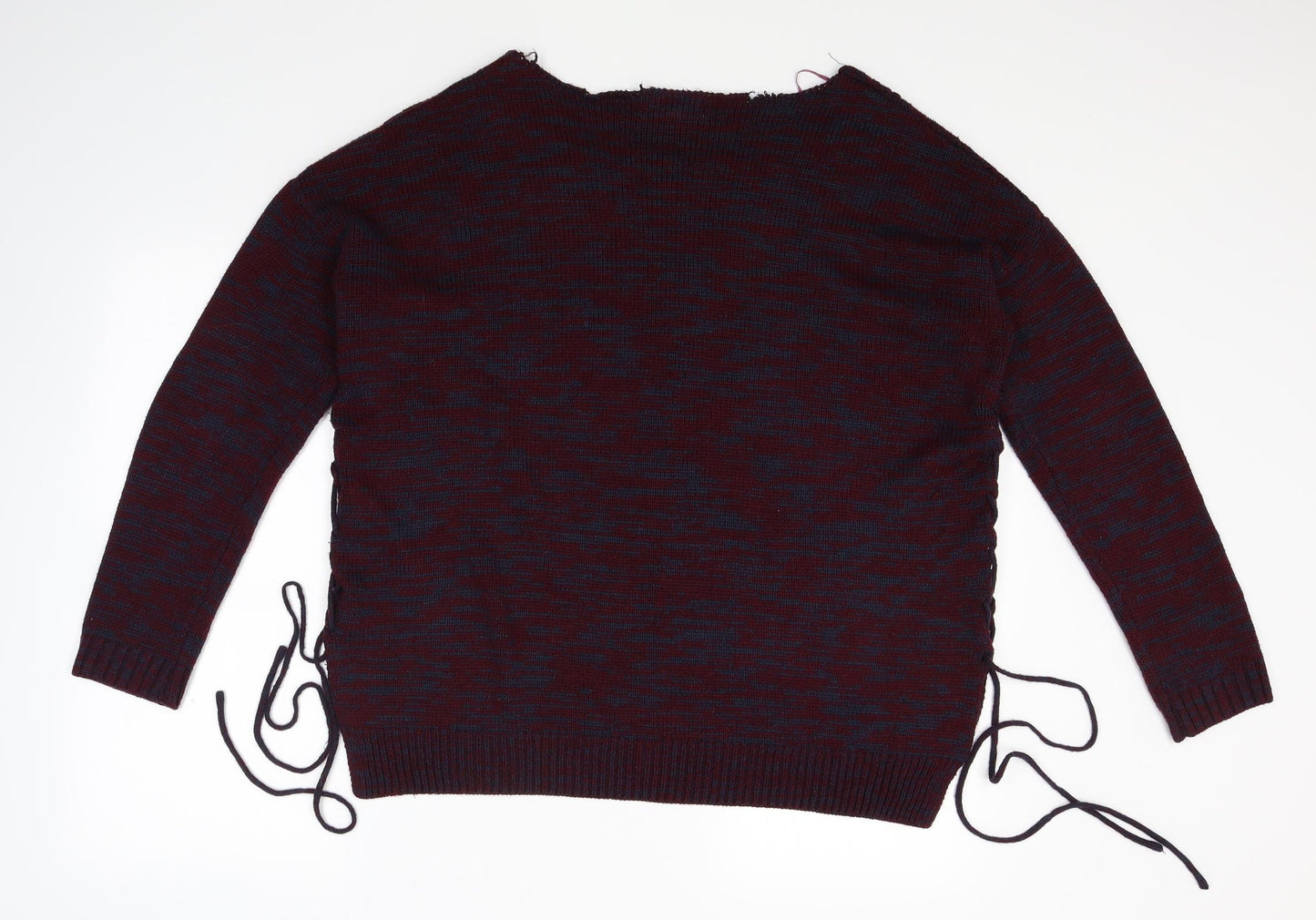 Cloud Chaser Womens Red  Knit Pullover Jumper Size L  - lace up sides