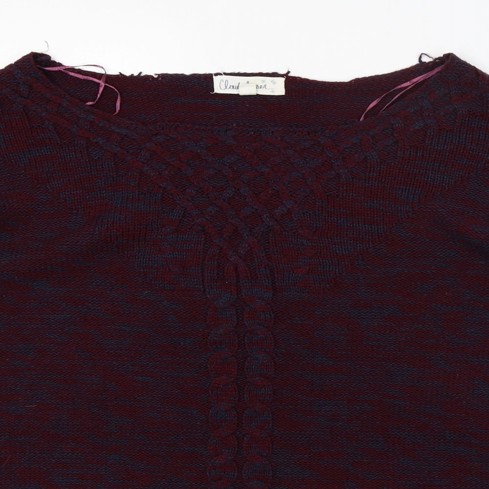 Cloud Chaser Womens Red  Knit Pullover Jumper Size L  - lace up sides