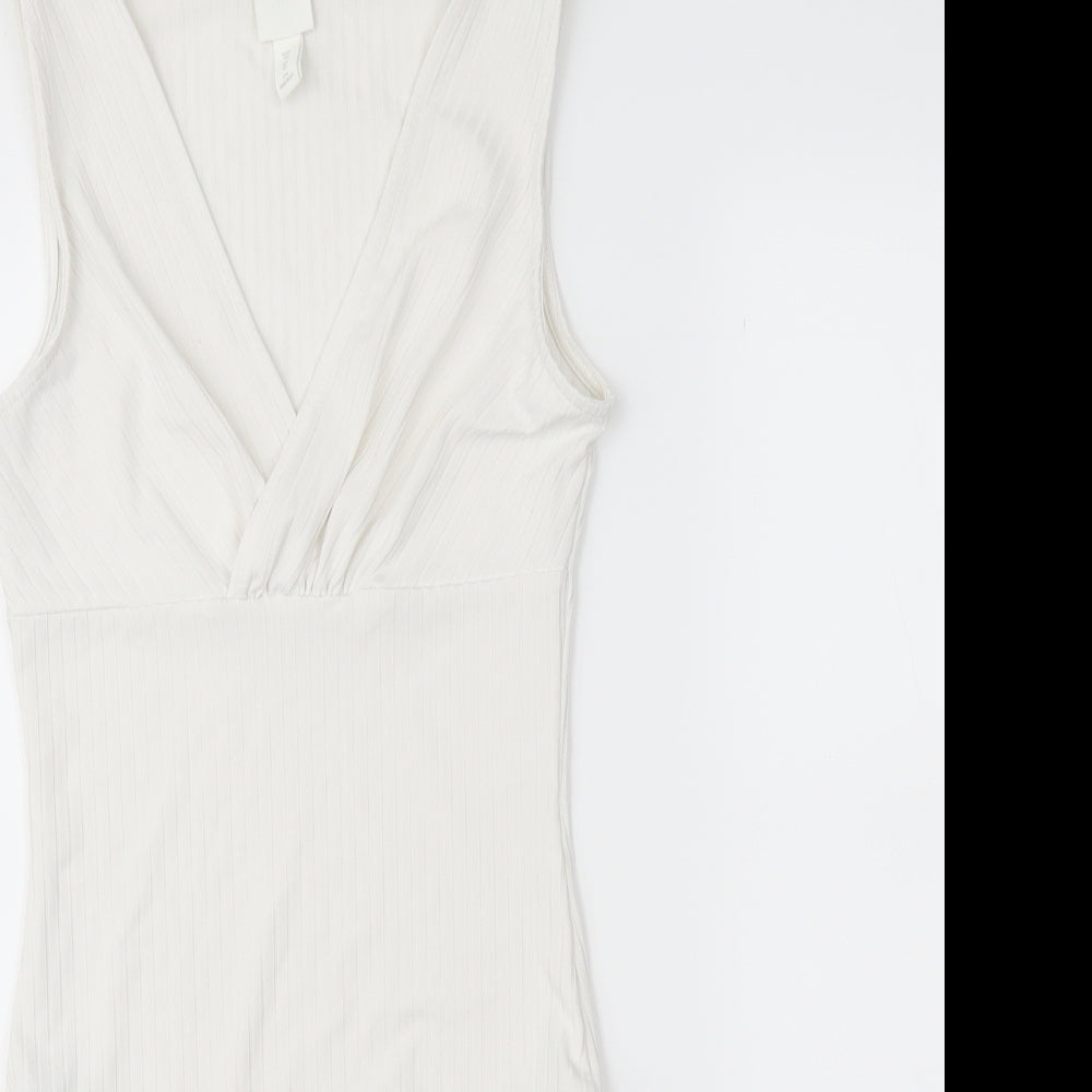 H&M Womens White   Bodysuit One-Piece Size XS