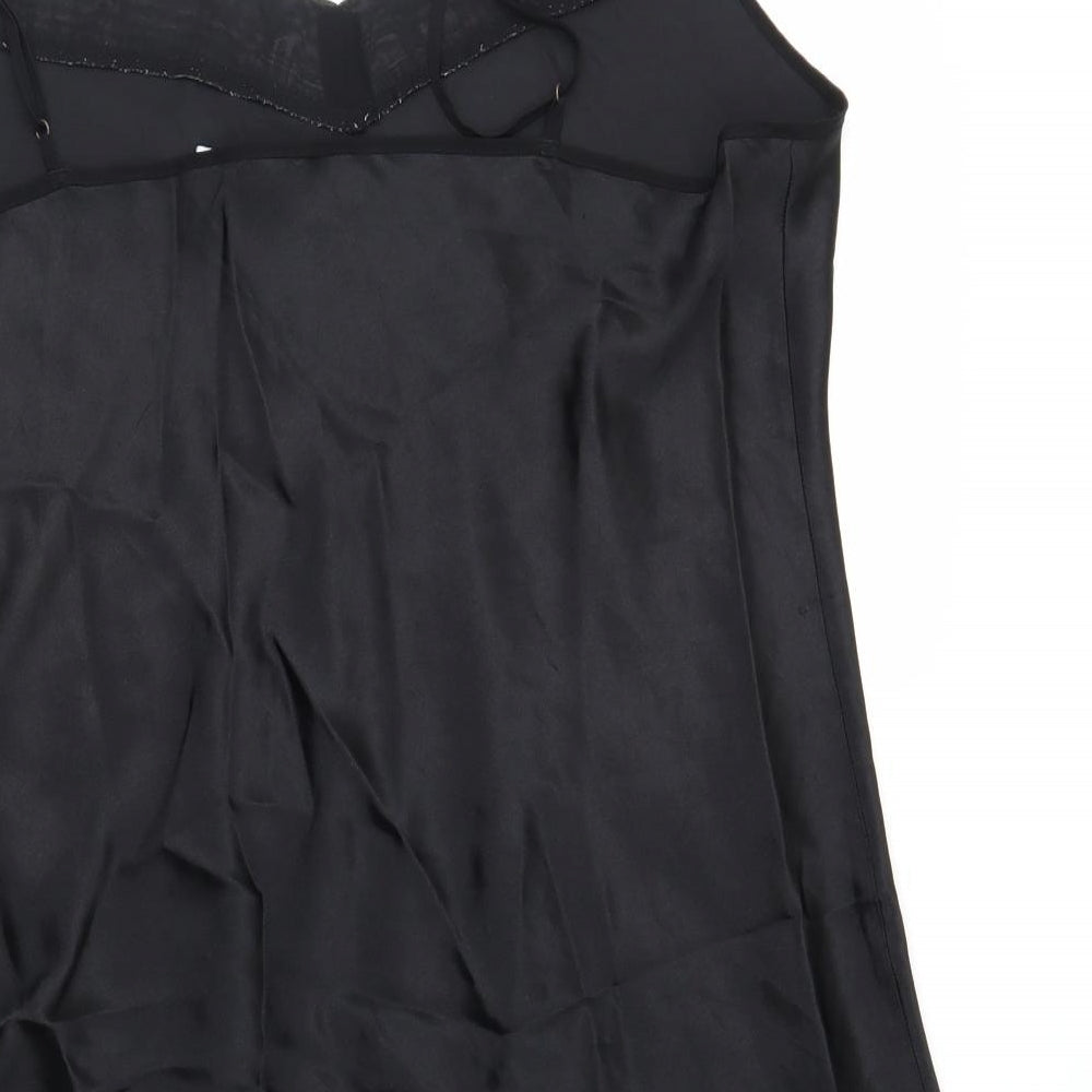 George Womens Black Solid  Cami Dress Size 18