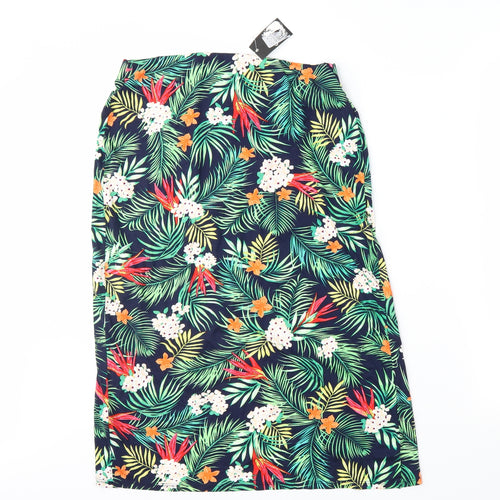 George Womens Green Floral  Wrap Skirt Size 12