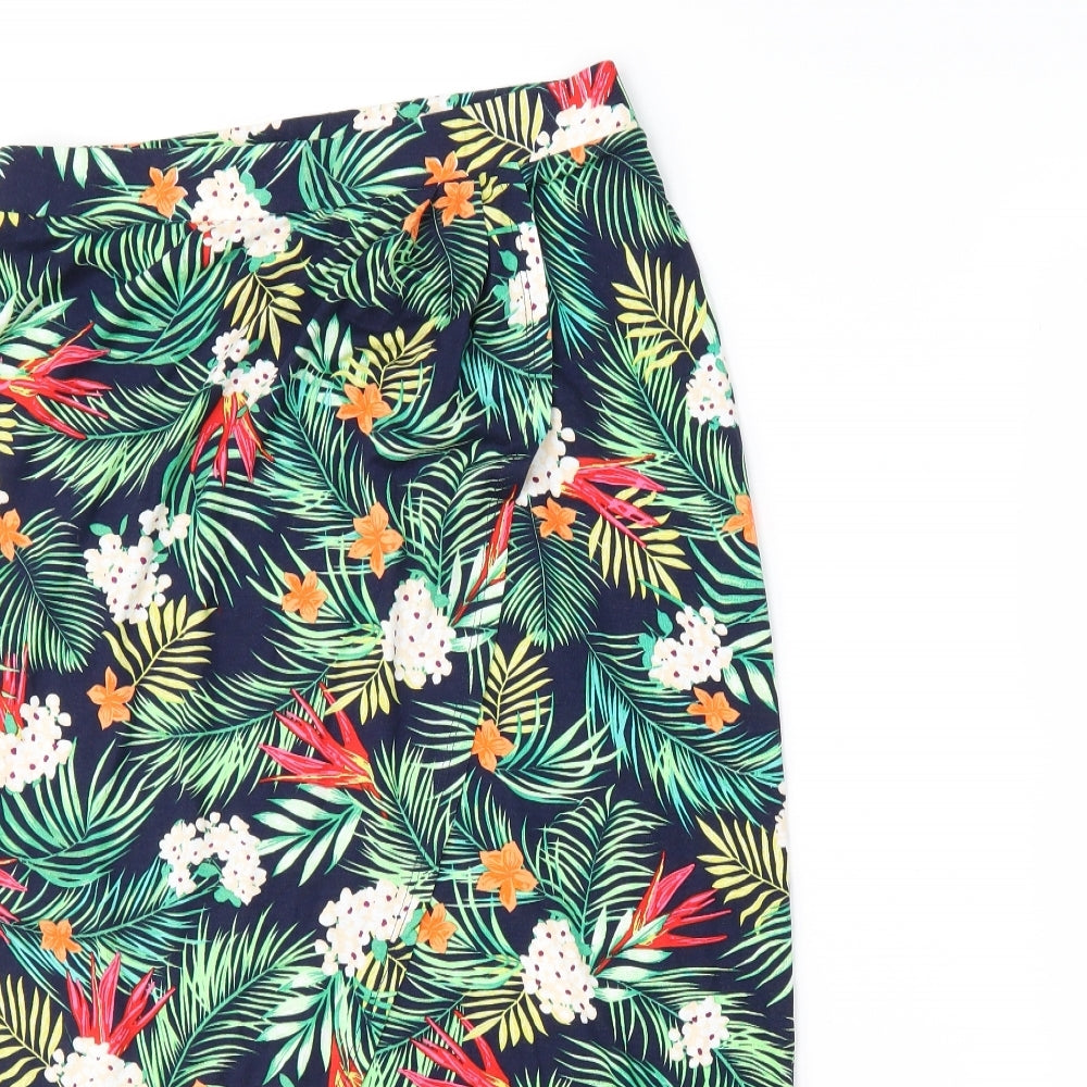 George Womens Green Floral  Wrap Skirt Size 12