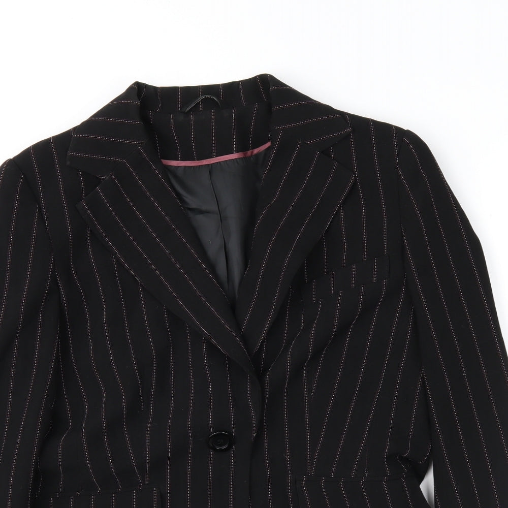 Dorothy Perkins Womens Black Striped  Jacket Blazer Size 10