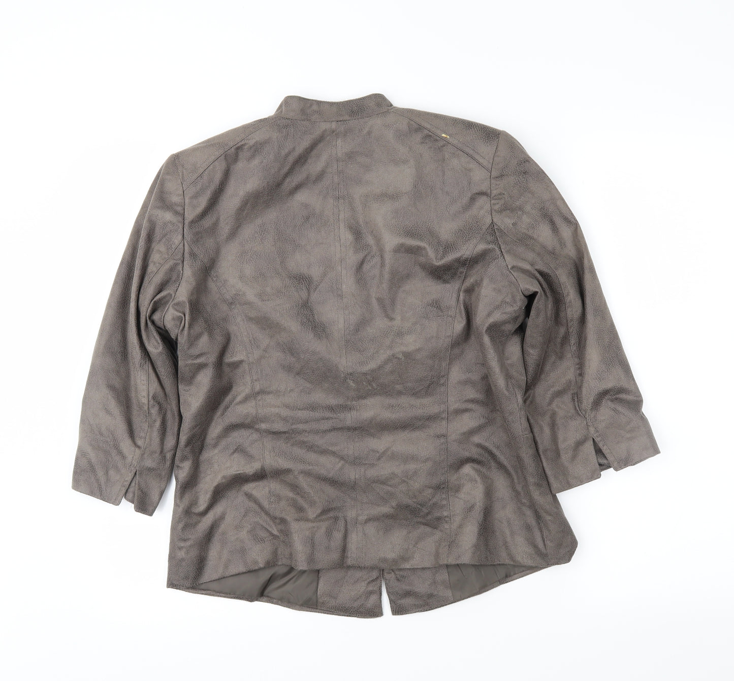 Preworn Womens Grey Animal Print  Jacket Blazer Size M