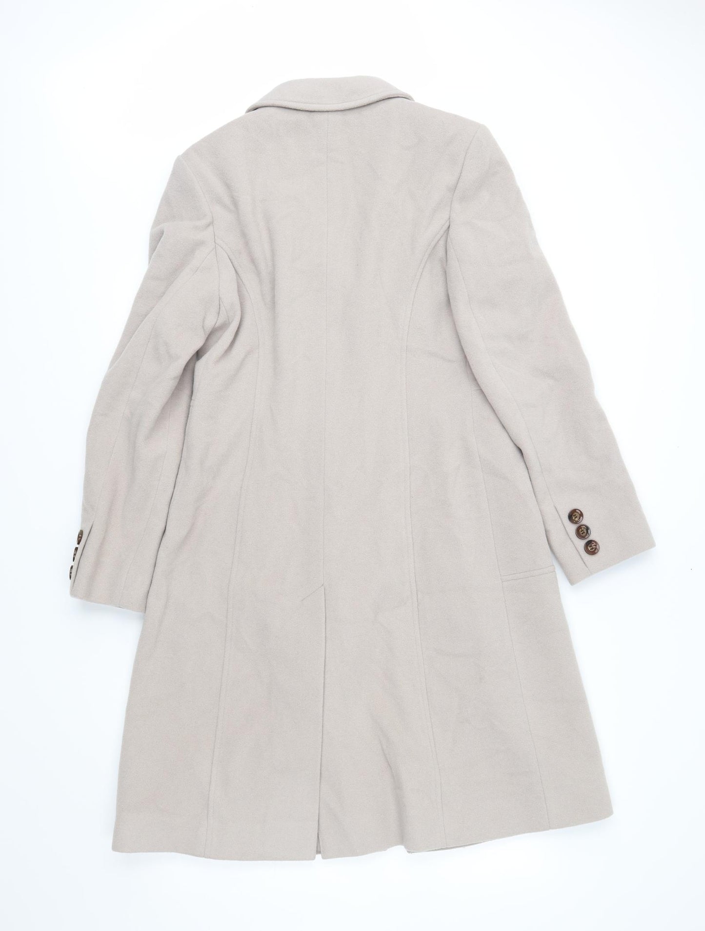 M&S Womens Beige   Overcoat Coat Size 10