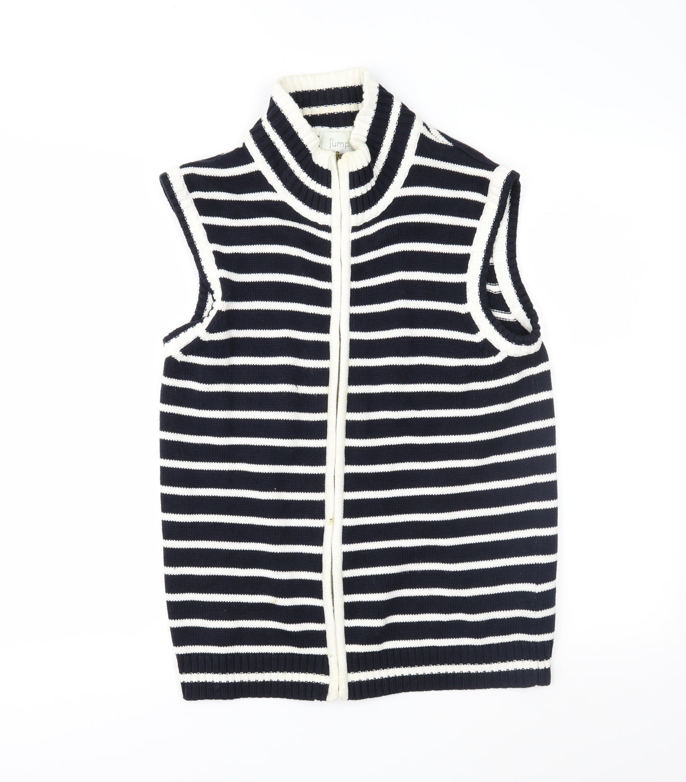Jumper Womens Blue Striped  Full Zip Jumper Size M