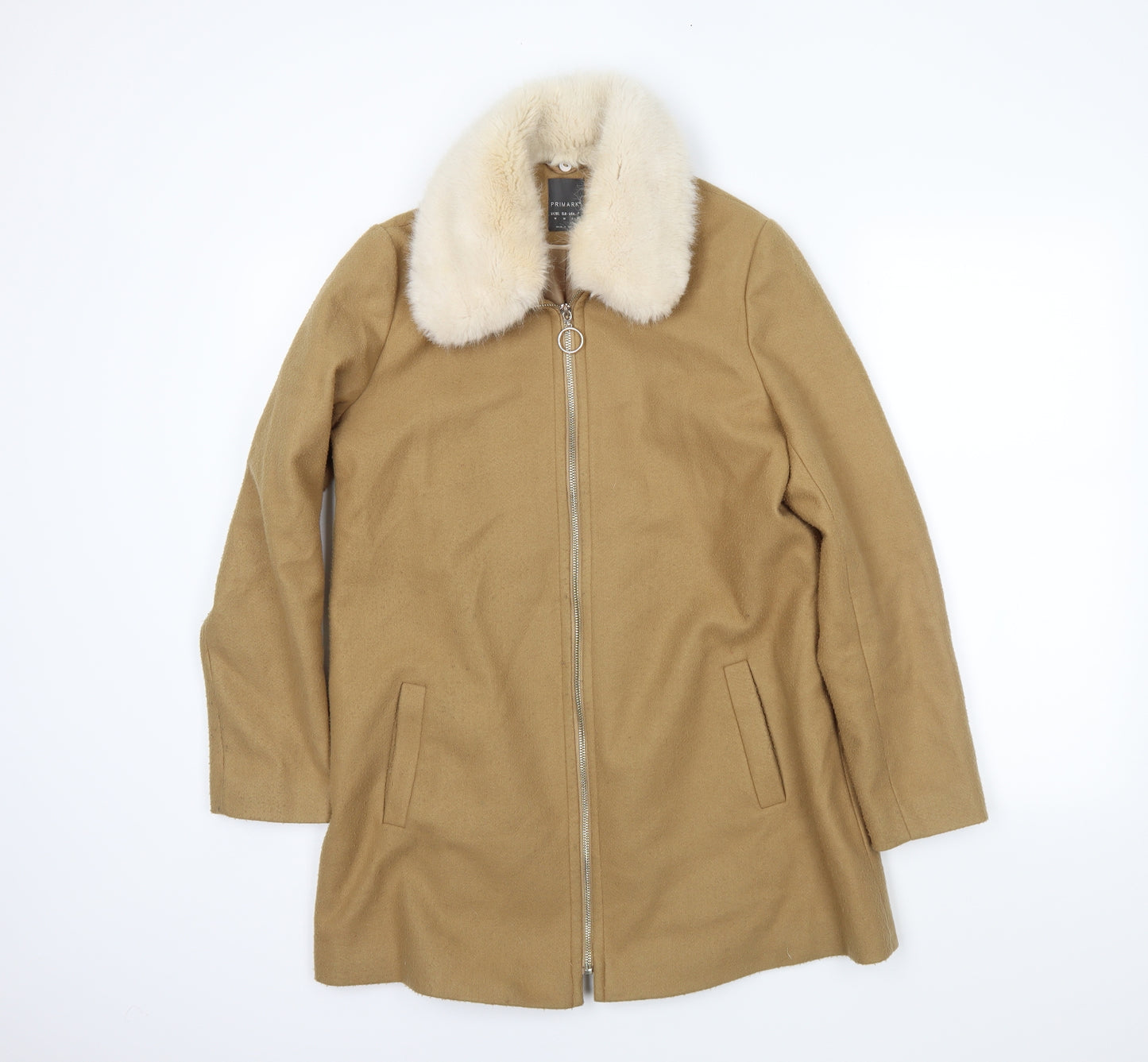 Primark Womens Beige   Overcoat Coat Size 10