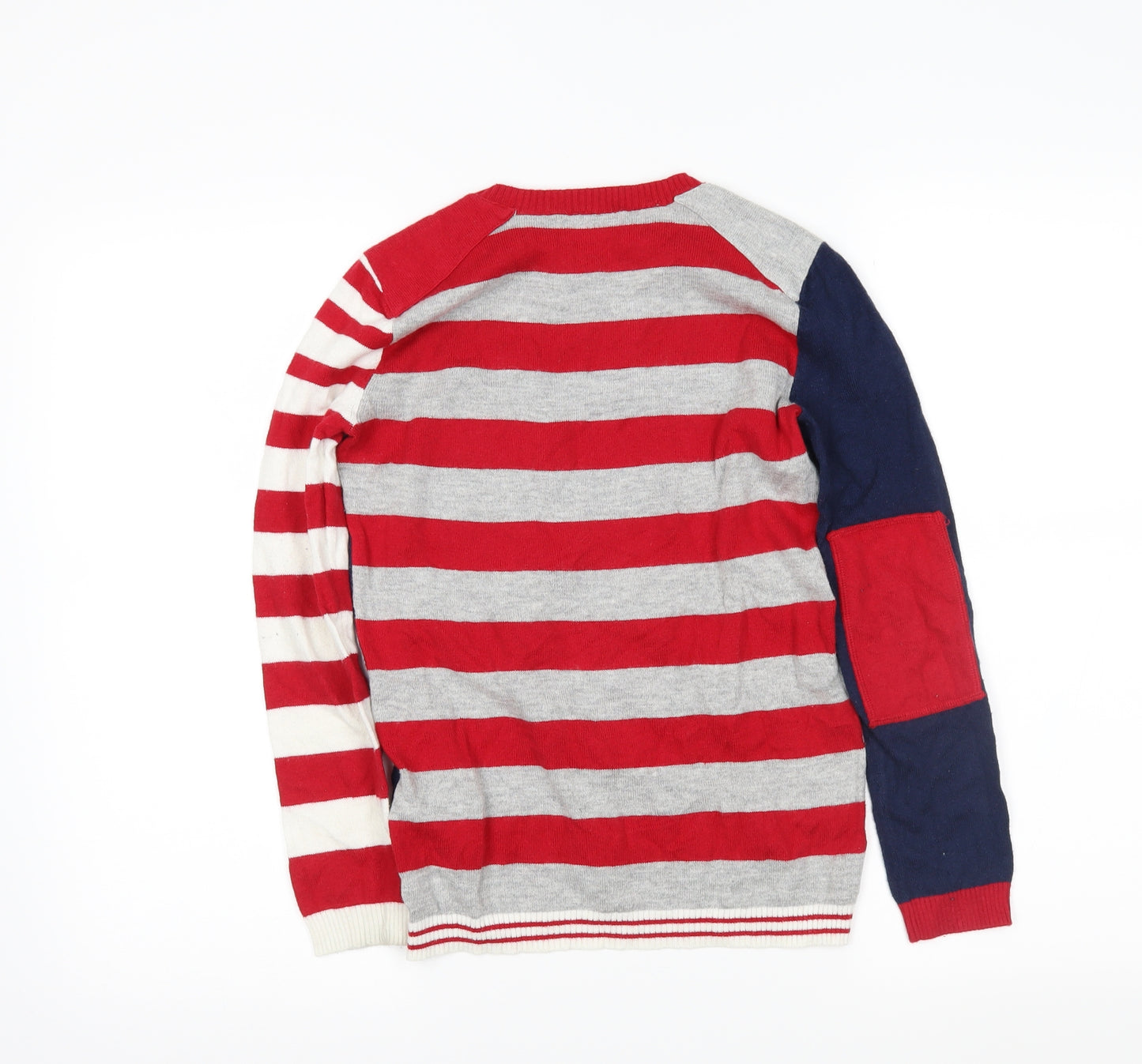 Preworn Boys Blue Striped  Pullover Jumper Size 9-10 Years