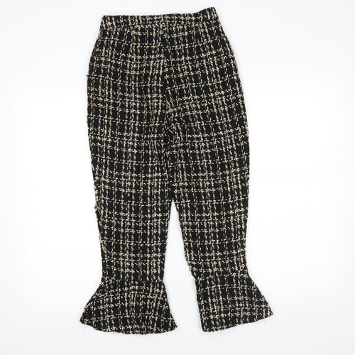 Missguided Womens Black Plaid  Trousers  Size 8 L22 in